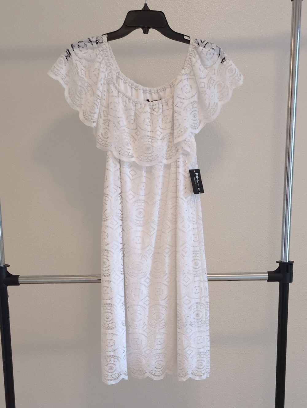 White Lace Off-Shoulder Women’s Dress